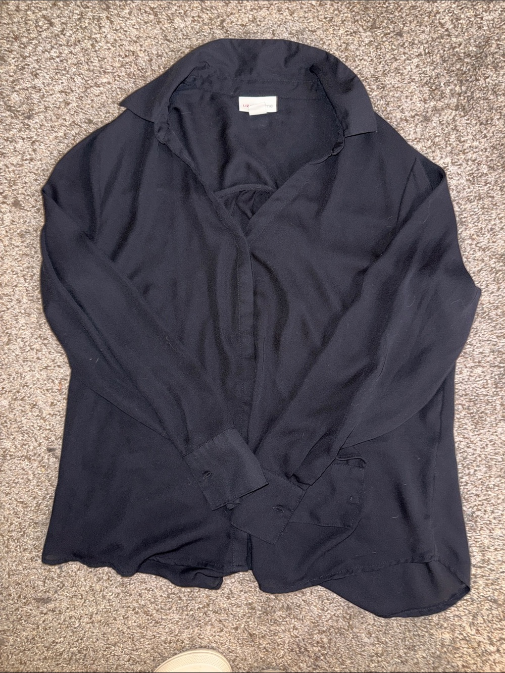 Liz Claiborne Navy Button-Down Blouse